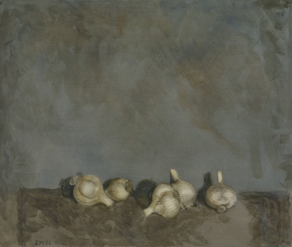 Натюрморт с чесноком. 1986. Бумага, акварель. 46х53,5