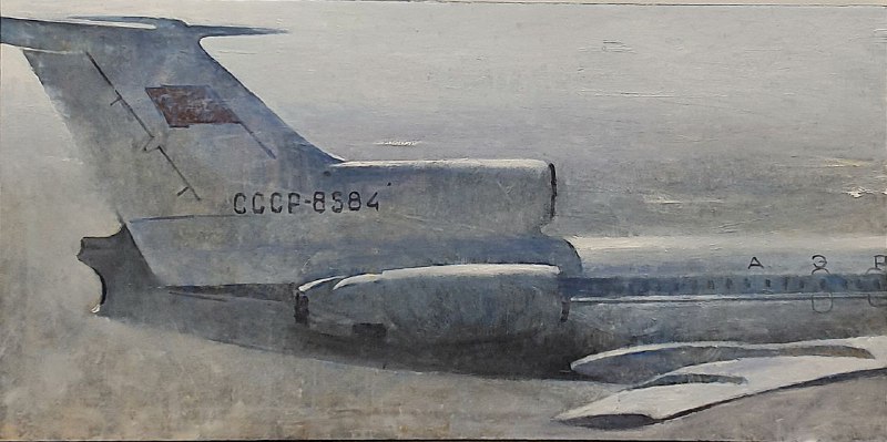 Домой. 2024. Холст, масло. 60х120 